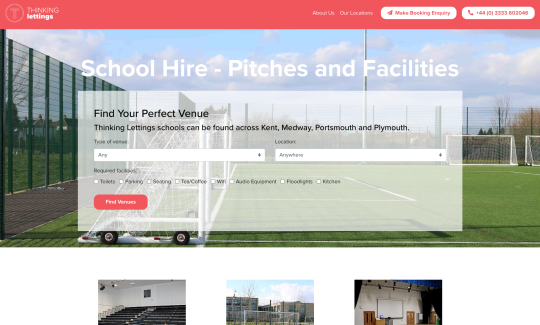 Thinking Lettings - School Facilities Hire Website